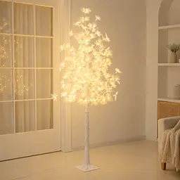 Декоративне дерево-світильник 1.8 м, 120 LED Теплий білий / Світильник-дерево з квітами / Декоративне світлодіодне дерево