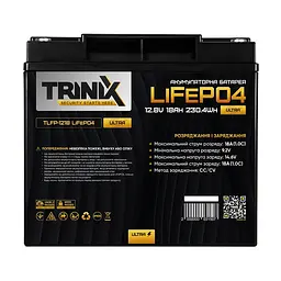 Акумуляторна батарея літій-залізо-фосфатна 12.8В 18А*год Trinix TLFP-1218 Ultra LiFePO4 (Black) (44-00083) - мініатюра 2