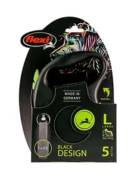 Повідець-рулетка Flexi Black Design L для собак середніх і великих порід стрічка 5 м до 50 кг - мініатюра 2