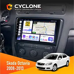 Штатна магнітола Skoda Octavia A5 2008-2013 Black Cyclone C10-011 4x64, DSP Cyclone (НФ-00005287)