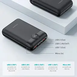Портативний зарядний пристрій Veger S20 20000 mAh Quick Charge PD22.5W Black - мініатюра 3