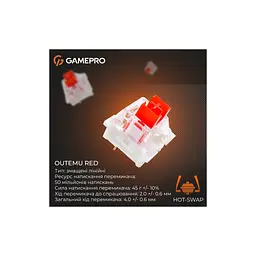 Клавіатура GamePro Genesis Metallic MK110W Outemu Red Switch USB UA White (MK110W) - мініатюра 11