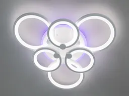 Стельова LED люстра з пультом, диммером та підсвічуванням, 140W, біла - мініатюра 2