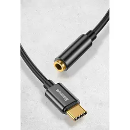 Перехідник Baseus L54 Male USB-C to 3.5mm Black (CATL54-01) [112766] - мініатюра 3