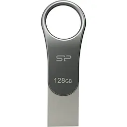USB флеш-накопичувач Silicon Power Mobile C80 128GB USB-A + USB-C 3.2 Silver (SP128GBUC3C80V1S) [134979]