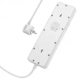Мережевий зарядний пристрій подовжувач HOCO AC14A Rico 3 USB/Type-C 5 розеток 1,5m PD/QC, 3A/30W - мініатюра 2