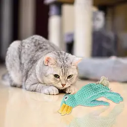 М'яка іграшка для собак Fuzzy - Bird Dog Squeaky Toy з мотузками і пищалкою, бірюзова - мініатюра 7