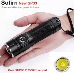 Ліхтар потужний Sofirn SP33 XHP 50.2 ліхтарик 26650 18650 2500 Lm - мініатюра 8