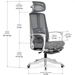 Крісло Mealux M4 Air Massage з масажним ефектом Grey (HF-M4 M/G) - мініатюра 2
