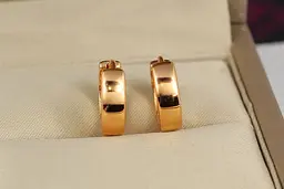 Сережки Xuping Jewelry кільця з малюнком крокрені горизонтальні смужки 1,4 см золотисті - мініатюра 2
