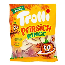 Желейные конфеты Trolli Peach Rings со вкусом персика 150 г (4000512463436)