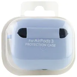 Силіконовий футляр з мікрофіброю для навушників Airpods 3 Блакитний / Lilac Blue - мініатюра 3