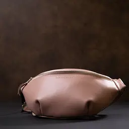 Практична шкіряна жіноча поясна сумка Grande Pelle 11359 рожевий - мініатюра 7