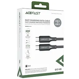 Дата кабель Acefast C17-03 Type-C to Type-C 60W (1.2m) Black - мініатюра 2