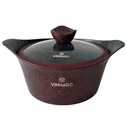 Каструля Vinnarc кругла 22 см 3.1 л бордовий (VB-A0322NS)