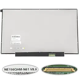 Матрица 15.6" NE156QHM-N61 (2560*1440 40pin(eDP IPS 300cd/m2 100% sRGB) LED SLIM(без планок и ушек) матовая разъем справа
