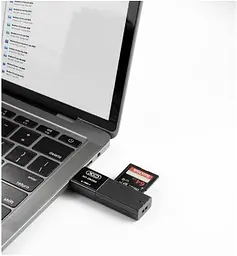 Картрідер зовнішній usb 3.0 зчитувач карт пам'яті XO DK05B 2 в 1 - мініатюра 2