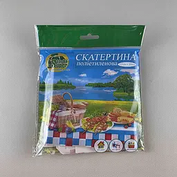 Скатертина одноразова Вишиванка біла 105x200 см 1 штука для святкового столу та тематичного оформлення