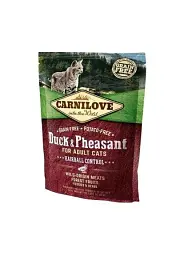 Сухий корм для дорослих кішок Carnilove Cat Duck&Pheasant Hairball Control для виведення шерстяних грудок 400 г