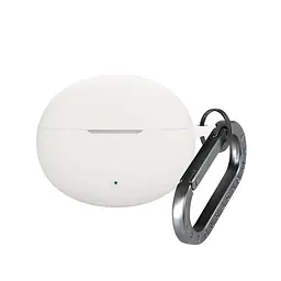 Силіконовий чохол для навушників OPPO Enco Free4, Hang Case, білий, ультратонкий захисний кейс товщиною 2 мм, захист від подряпин, пилу та ударів, компактний, з карабіном для кріплення, ArmorStandart (ARM86148)