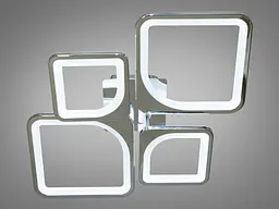 Люстра стельова LED Diasha 8060/2+2HR, 80W, 3960 лм, хром, сучасний стиль з пультом та димером - мініатюра 3
