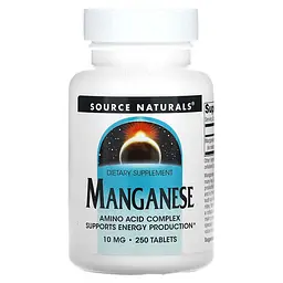 Вітаміни та мінерали Source Naturals Manganese 10 mg 250 таблеток
