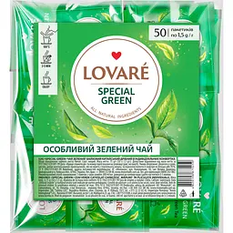 Чай зеленый китайский Lovare Special Green 75 г (50 шт. х 1.5 г)