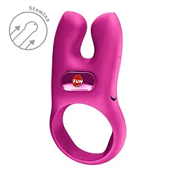 Ерекційне віброкільце з подвійною стимуляцією клітора Fun Factory NŌS CLASSIC Magenta, 2 мотори - мініатюра 5