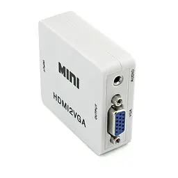 Конвертер перехідник відеосигналу RIAS HDMI до VGA аудіо Mini White (3_00897) - мініатюра 4