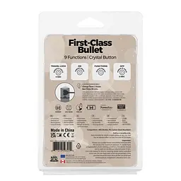 Віброкуля PowerBullet First-Class Bullet 2.5″ з Key Chain Pouch, Gun Metal, 9 режимів вібрації - мініатюра 7
