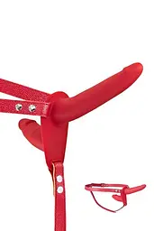 Подвійний страпон Fetish Tentation Strap-On with Double Dildo, 15 см - мініатюра 2