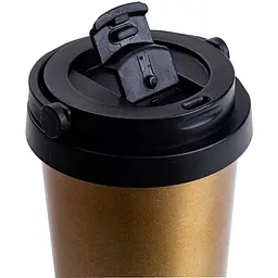 Термочашка Creative Cafe Style 500 мл з ручкою, сріблястий Happy Life HPGM501S - мініатюра 4