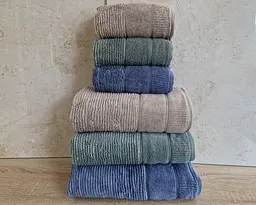 Набір турецьких махрових рушників Cestepe MicroCotton Premium 3 штуки 50x90 + 3 штуки 70х140 Nevara 2 щільність 600 г/м2 - мініатюра 3