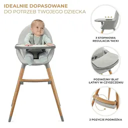 Стільчик для годування KinderKraft Fini 2 Grey - мініатюра 4