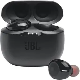 Навушники бездротові JBL TUNE 125 BT TWS стереогарнітура в кейсі (JBLT125TWSBLK) чорна