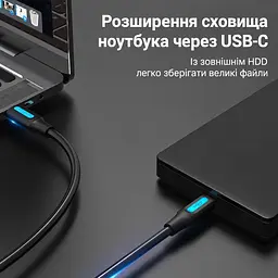 Кабель Vention COWBH USB-C - Mini-USB 2 м чорний (COWBH) - мініатюра 10