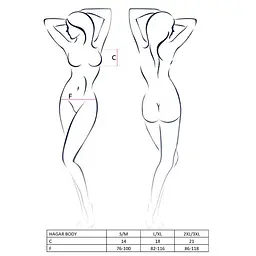 Боді монокіні HAGAR Body black - Passion Exclusive 2XL/3XL - мініатюра 7