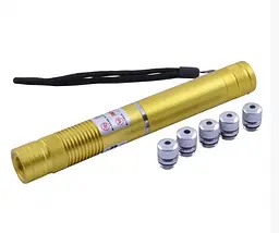 Лазерна указка YX-B008 10000mW (5 насадок) Синій лазер - мініатюра 10