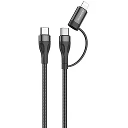 Кабель Borofone BX61 Type-C to Type-C+iP 3A 60W Black - мініатюра 3