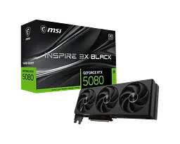 Відеокарта GeForce RTX 5080 16GB MSI Inspire 3X OC Black (RTX 5080 16G INSPIRE 3X OC BLACK) - мініатюра 1