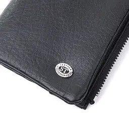 Вертикальний гаманець унісекс із м'якої натуральної шкіри ST Leather 22743 чорний - мініатюра 9