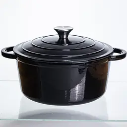 Каструля чавунна емальована 5 л, чорний Yongkang HP-FLG-2 BLACK