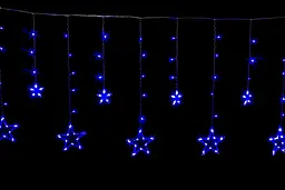 Гірлянда світлодіодна Бахрома на вікно Синя 3х0, 95х0, 55м 138 LED від мережі Зірки - мініатюра 4