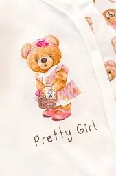 Комбінезон для дівчинки на кнопках з малюнком Girl Bears з начосом - мініатюра 3