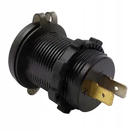 Гніздо Прикурювача під 1 USB Вольтметр DC 12-24V 5V підсвічування з різьбленням P10 Green QC 3.0 (Вимикач) - мініатюра 5