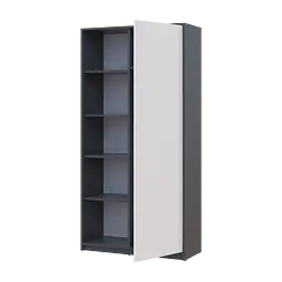 Розпашна Шафа Doros Студент Графіт/Білий 90х38х180 (44900273) - мініатюра 4