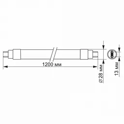 LED лампа Videx T8b 18W 1.2M 6200K матова - мініатюра 4