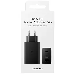 Зарядний пристрій Samsung 2xUSB-С 65W PD PPS/USB-A Black (EP-T6530NBEGEU) - мініатюра 4