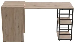 Стіл-тумба трансформер Смарт 2/2 Ferrum-decor 750x1450x600 Чорний метал ДСП Дуб Сан-Марино 16 мм (FRD-105103) - мініатюра 6
