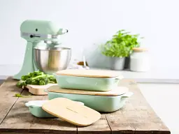 Форма для випічки з кришкою KitchenAid керамогранітна 31,2x18,8x7,2 см 1,9 л фісташковий колір (CC007425-001) - мініатюра 6
